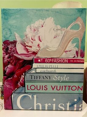 Oliver Gal - Pink Peony & Gold Glitter Mary Jane Heel Art Print